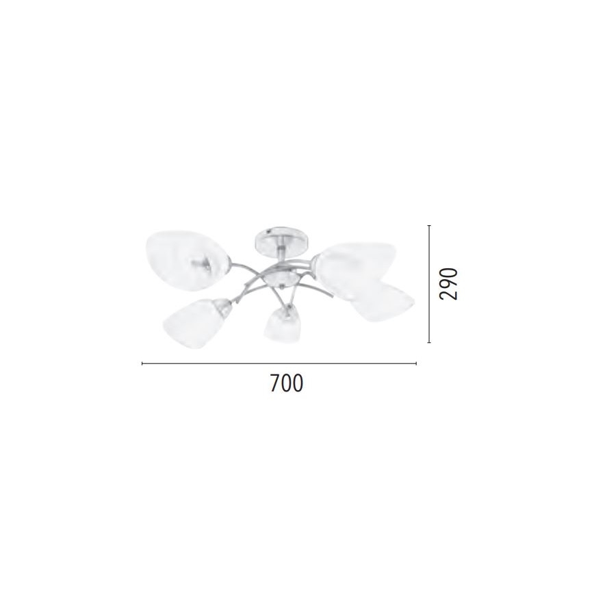 Prisadený luster VILETTA 5xE27/60W/230V
