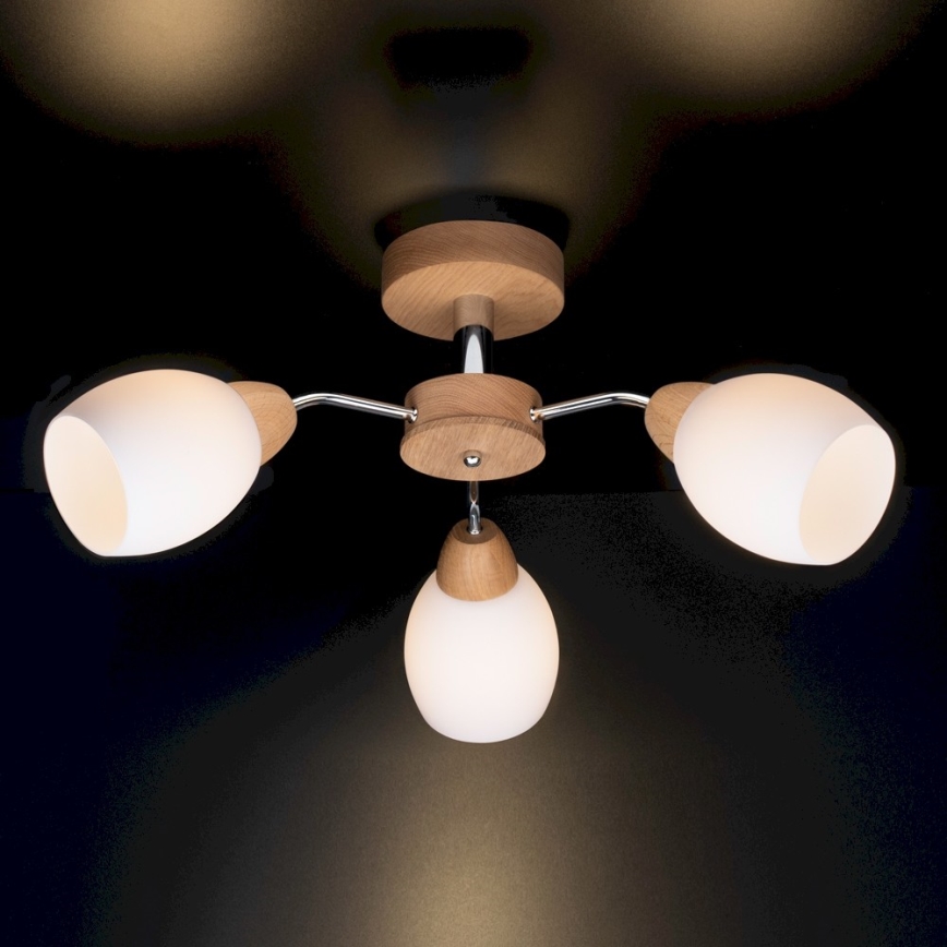 Prisadený luster PARMA 3xE27/40W/230V dub – FSC certifikované