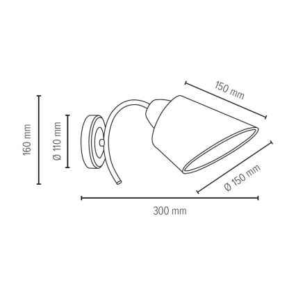 Nástenné svietidlo METTE 1xE27/40W/230V – FSC certifikované