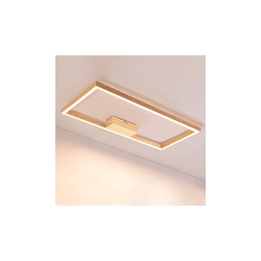 LED Stmievateľné stropné svietidlo RAMME LED/34W/230V matný dub + diaľkové ovládanie – FSC certifikované