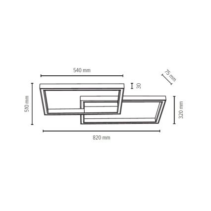 LED Stmievateľné stropné svietidlo RAMME LED/48W/230V matný dub + diaľkové ovládanie – FSC certifikované