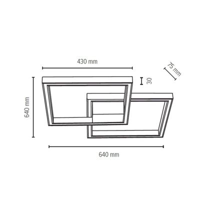 LED Stmievateľné stropné svietidlo RAMME LED/48W/230V matný dub + diaľkové ovládanie – FSC certifikované