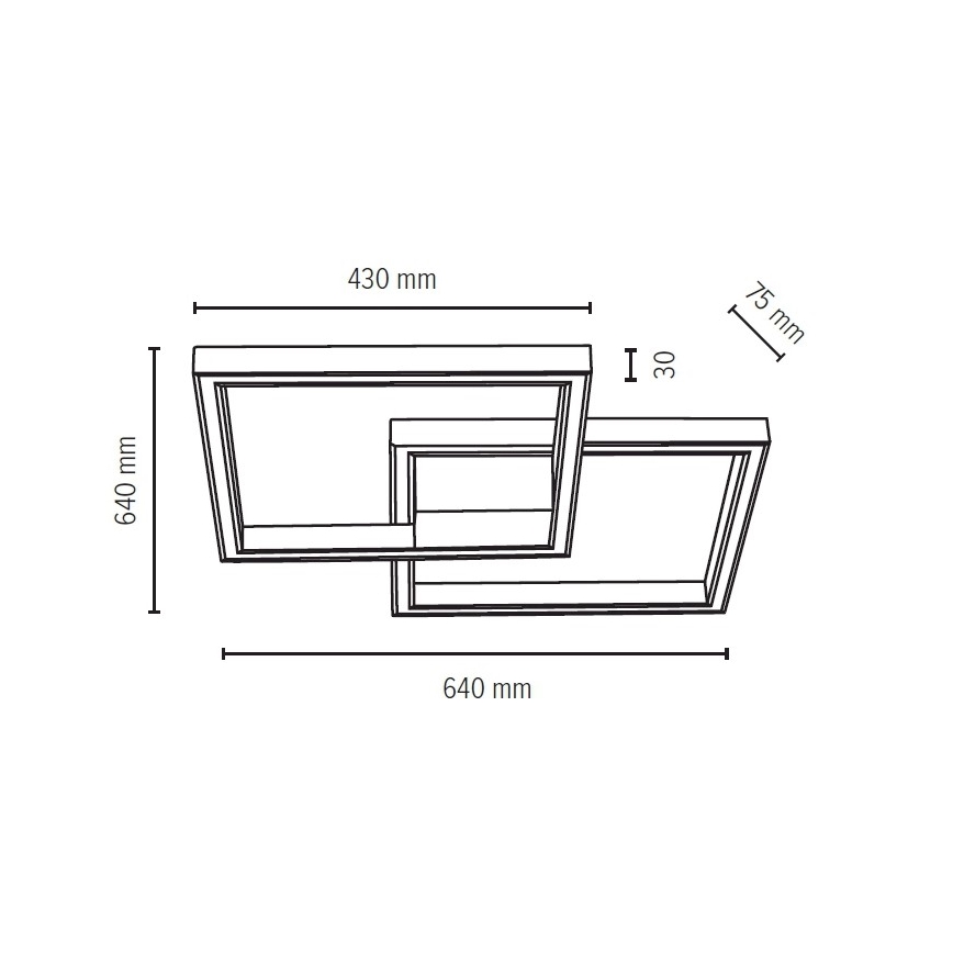 LED Stmievateľné stropné svietidlo RAMME LED/48W/230V matný dub + diaľkové ovládanie – FSC certifikované