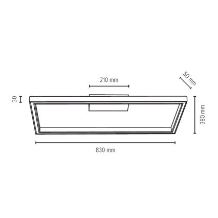 LED Stropné svietidlo RAMME LED/34W/230V matný dub – FSC certifikované