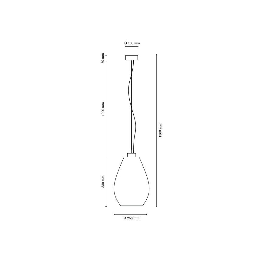 Luster na lanku PIRO 1xE27/60W/230V buk
