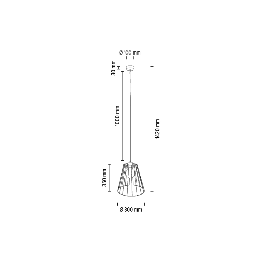 Luster na lanku ORAZIO 1xE27/60W/230V dub – FSC certifikované