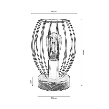 Stolná lampa GUNNAR 1xE27/25W/230V dub – FSC certifikované