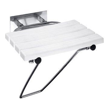 Sprchové sedadlo 44x46 cm, z nehrdzavejúcej ocele, strieborné