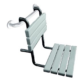 Sprchové sedadlo 44x50 cm strieborné/biele