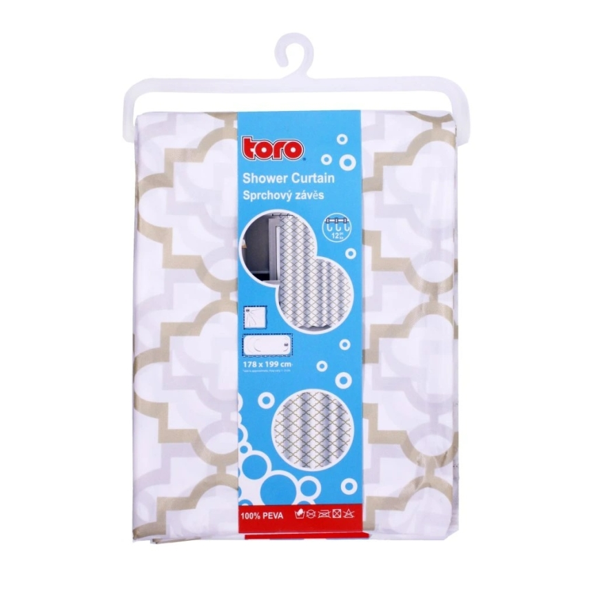 Sprchový záves TORO EASY 178x199 cm biela/žltá