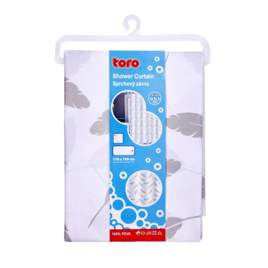 Sprchový záves TORO PREMIUM 178x199 cm listy