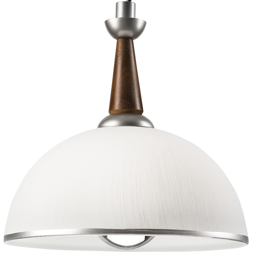 Sťahovací luster CHIARA 1xE27/60W/230V strieborná/tmavohnedá/buk