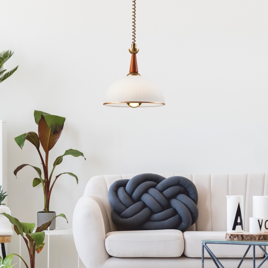 Sťahovací luster CHIARA 1xE27/60W/230V tmavohnedá/buk
