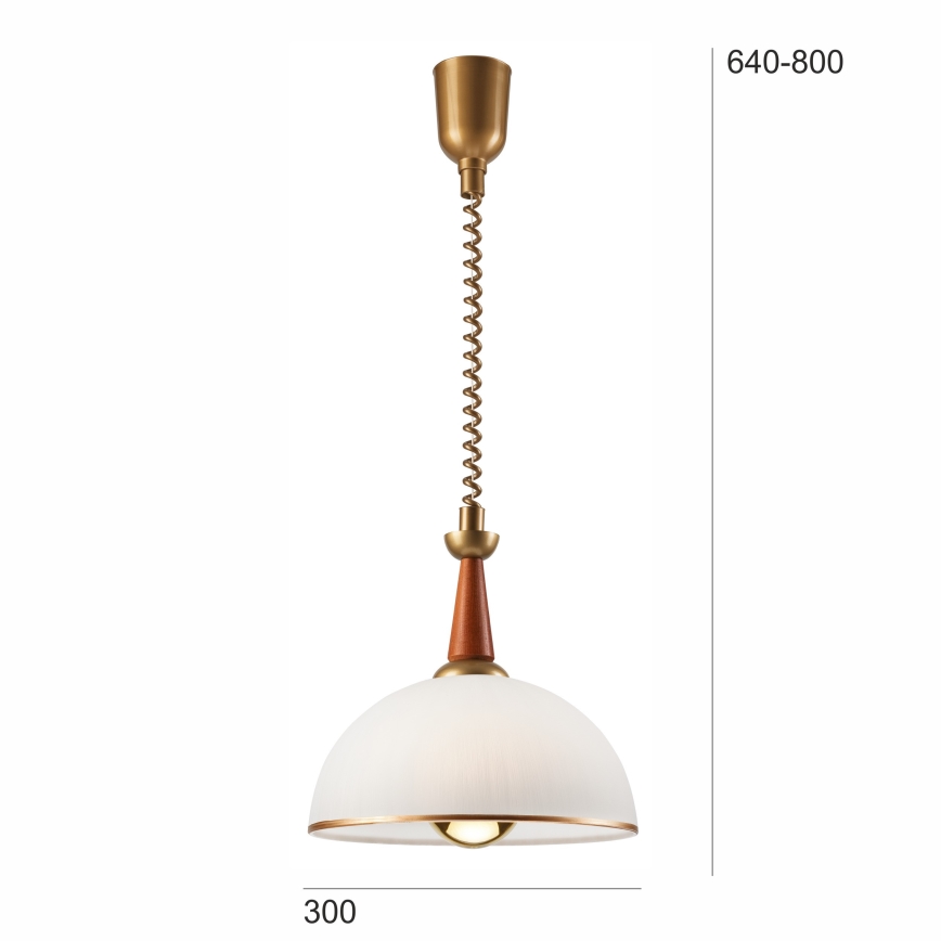 Sťahovací luster CHIARA 1xE27/60W/230V tmavohnedá/buk