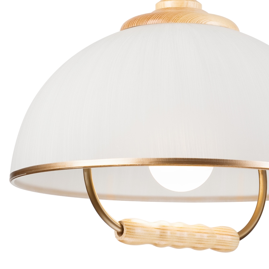 Sťahovací luster RAMONA 1xE27/60W/230V béžová/svetlohnedá/borovica