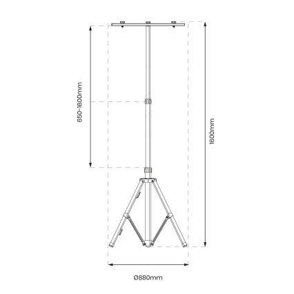 Statív pre LED reflektory 1,6m