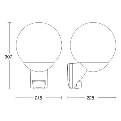 STEINEL 005917 - Vonkajšie nástenné svietidlo so senzorom L585S 1xE27/60W biela IP44