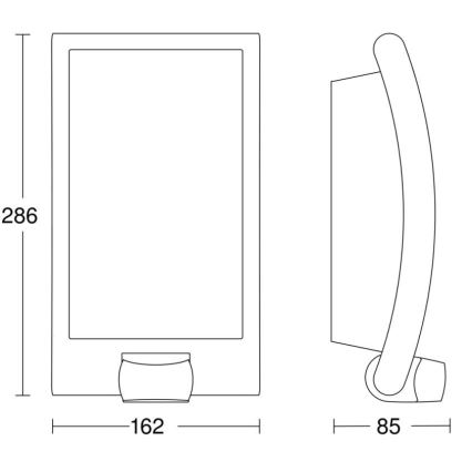 Steinel 009816 - Vonkajšie nástenné svietidlo so senzorom L 22 S 1xE27/60W/230V IP44