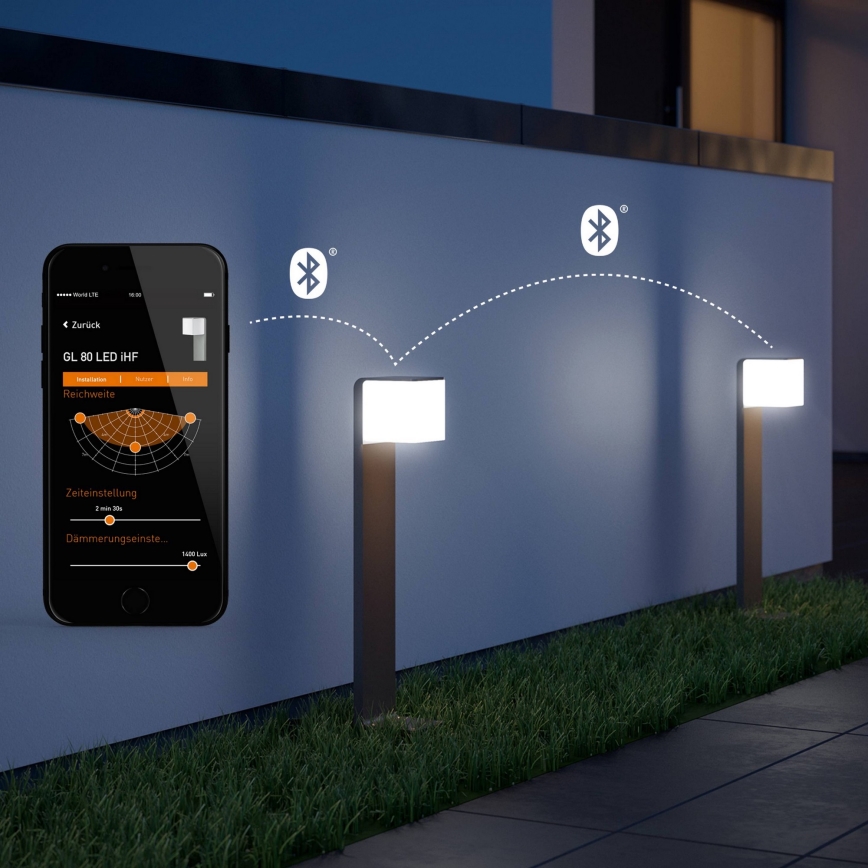 Steinel 055479 - LED Stmievateľná vonkajšia lampa so senzorom CUBO LED/9,5W/230V IP44 antracit