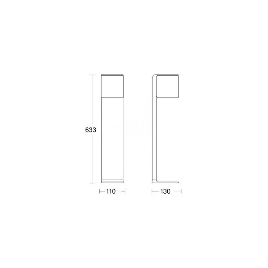Steinel 055486 - LED Vonkajšie stĺpikové svietidlo so senzorom CUBO LED/9,5W/230V IP44 strieborná