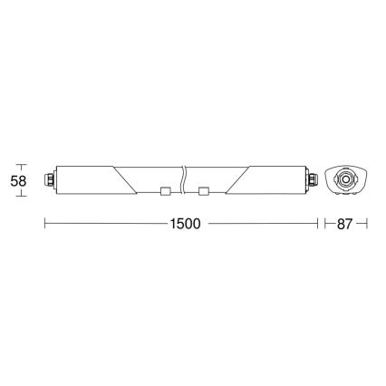 Steinel 058715 - LED Technické svietidlo so senzorom a núdzovým modulom RS PRO 5150 SC EM LED/42W/230V IP66 4000K