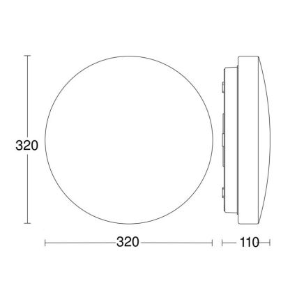 Steinel 069742-LED Kúpeľňové stropné svietidlo so senzorom RSPROP2 15,1W/230V 3000K IP54
