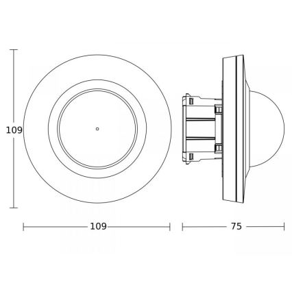 Steinel 087869 - Senzor pohybu s prezenčným čidlom PD-24 ECO COM1 360° čierna