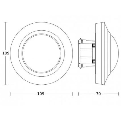 Steinel 087913 - Senzor pohybu podhľadový s prezenčným čidlom PD-8 ECO COM1 360° biela