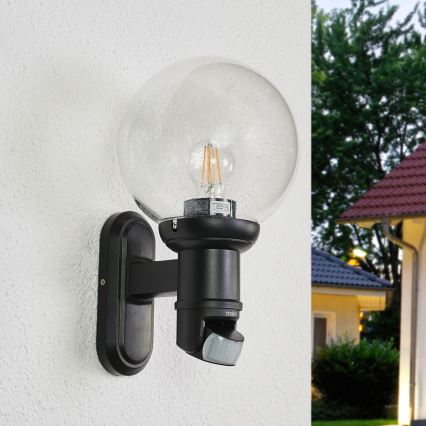 STEINEL 634216 - L 560 S Vonkajšia senzorová nástenná lampa čierna IP44