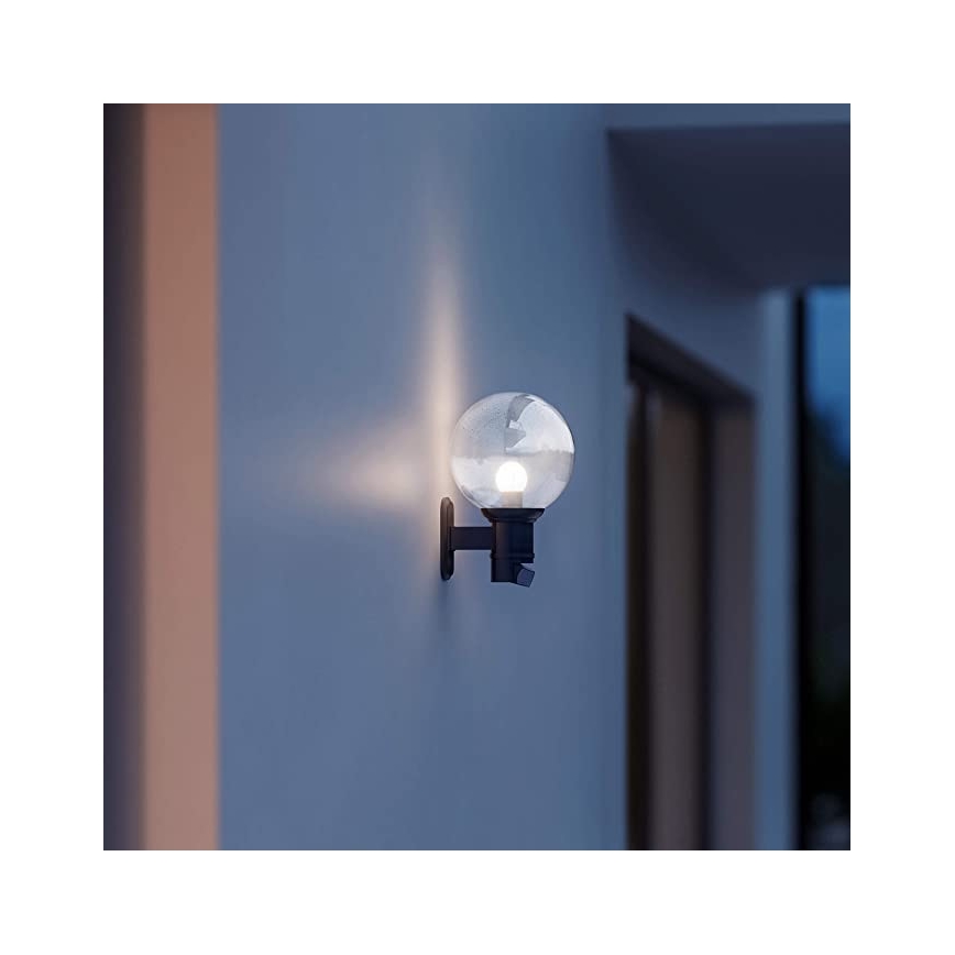 STEINEL 634216 - L 560 S Vonkajšia senzorová nástenná lampa čierna IP44