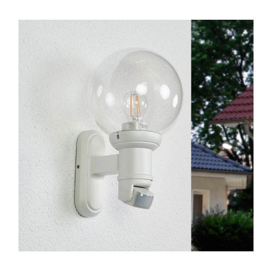 STEINEL 634315 - L 560 S Vonkajšia senzorová nástenná lampa biela IP44