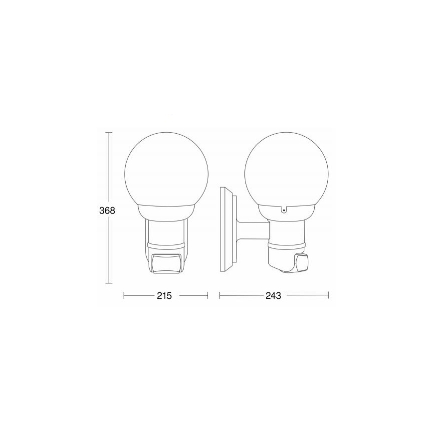 STEINEL 634315 - L 560 S Vonkajšia senzorová nástenná lampa biela IP44