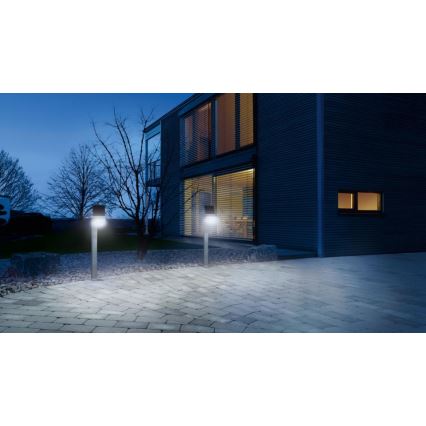 STEINEL 671211 - Solárny senzorový LED-reflektor XSolar GL-S 0,5W/LED strieborná IP44