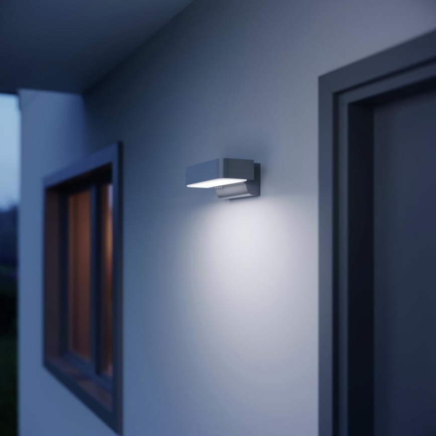 STEINEL 87555 - LED Vonkajšie nástenné svietidlo so senzorom L 800 SC LED/7,5W/230V IP44 strieborná