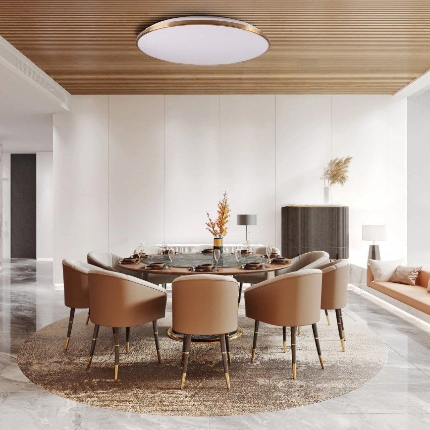LED stmievateľné stropné svietidlo KERN LED/100W/230V 3000/4000/6000K, Ø 100 cm, zlaté, s diaľkovým ovládaním