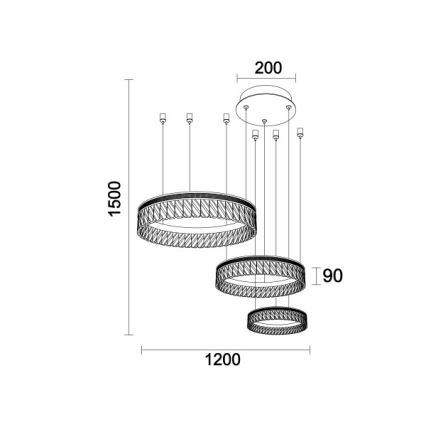 LED stlmiteľný krištáľový luster na lanku THALIA LED/120W/230V 3000-6000K + diaľkové ovládanie