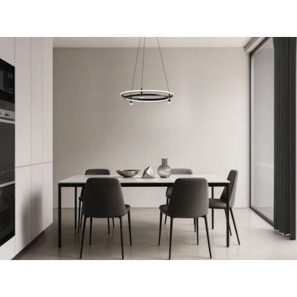 LED stmievateľný luster na lankách LED/100W/230V 3000-6500K pr. 60 cm + diaľkové ovládanie