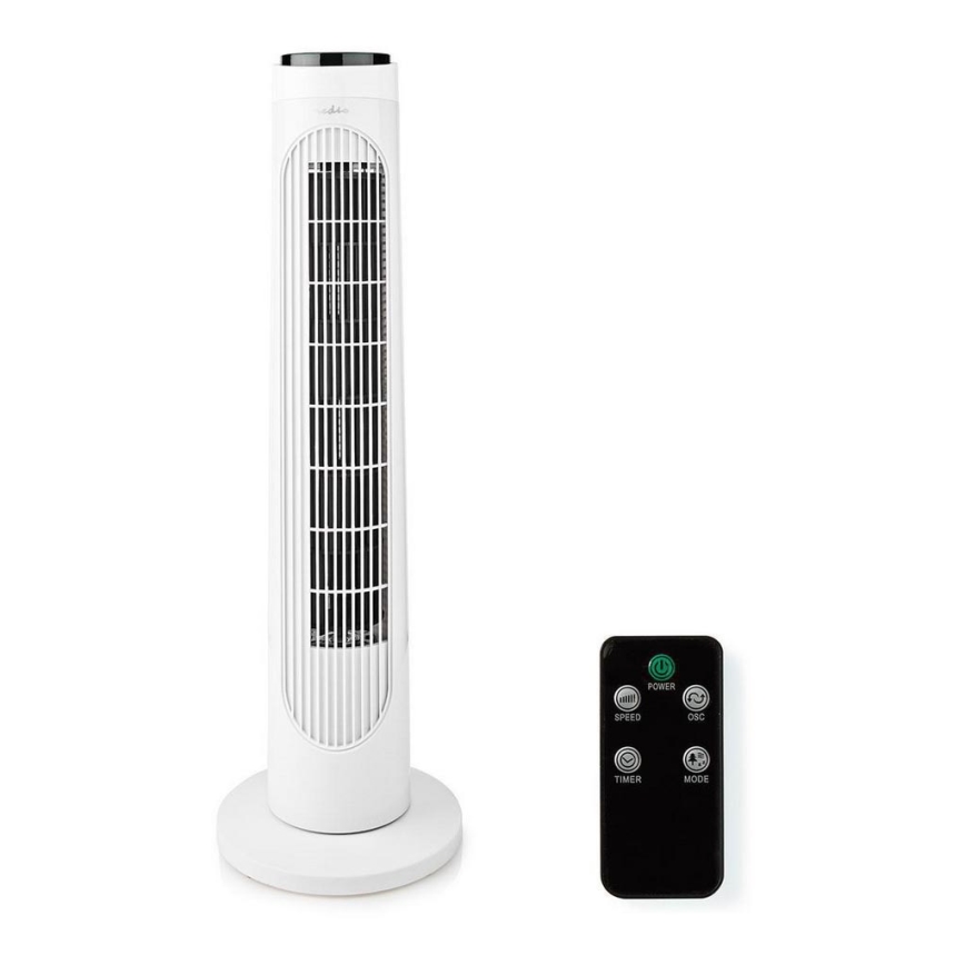 Stĺpový ventilátor 50W/230V biela + diaľkové ovládanie