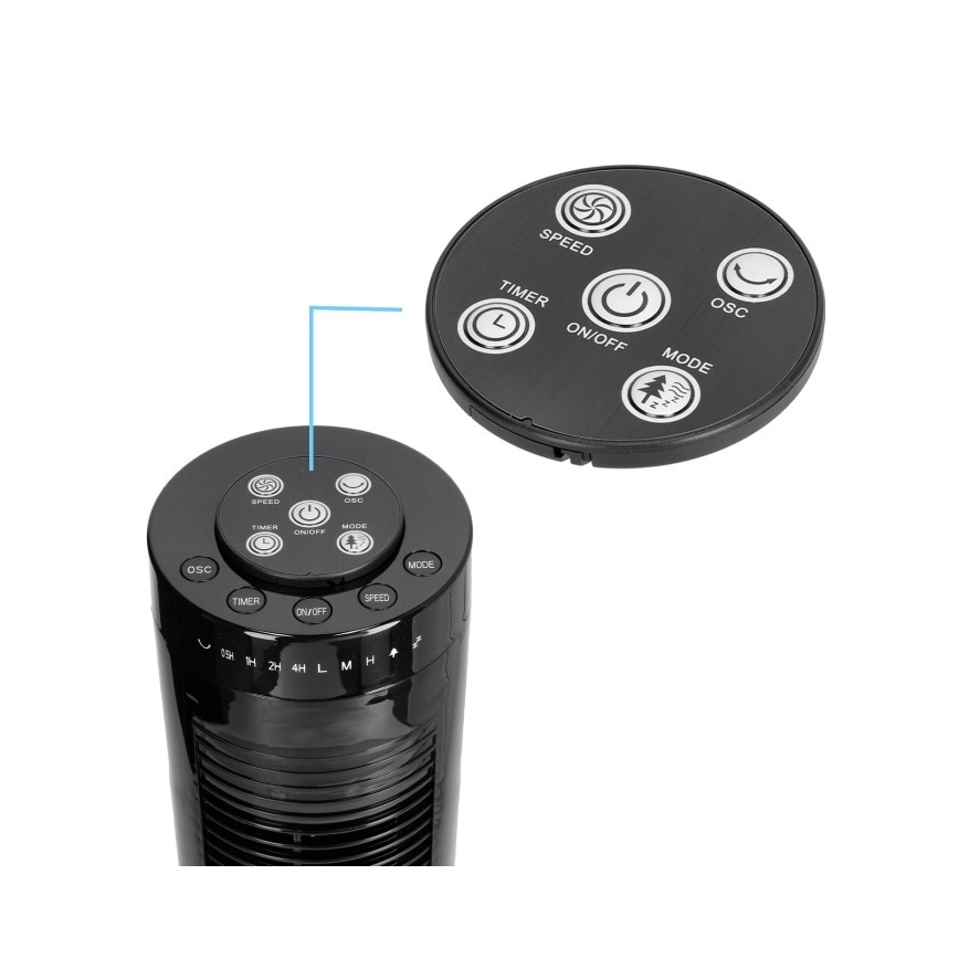 Stĺpový ventilátor HOORN 45W/230V 81 cm čierna