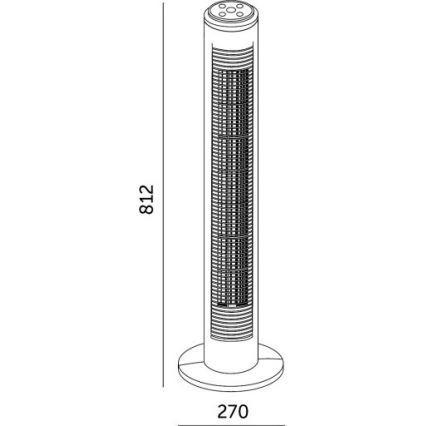 Stĺpový ventilátor HOORN 45W/230V 81 cm čierna
