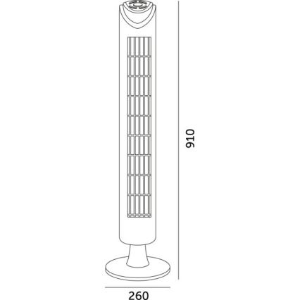 Stĺpový ventilátor LISSE 45W/230V 91,4 cm čierna + diaľkové ovládanie