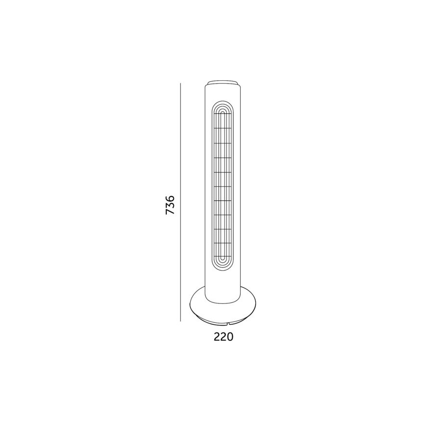 Stĺpový ventilátor VENLO 45W/230V 73,6 cm čierna