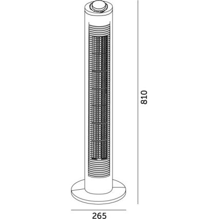 Stĺpový ventilátor VENLO 45W/230V 81 cm čierna
