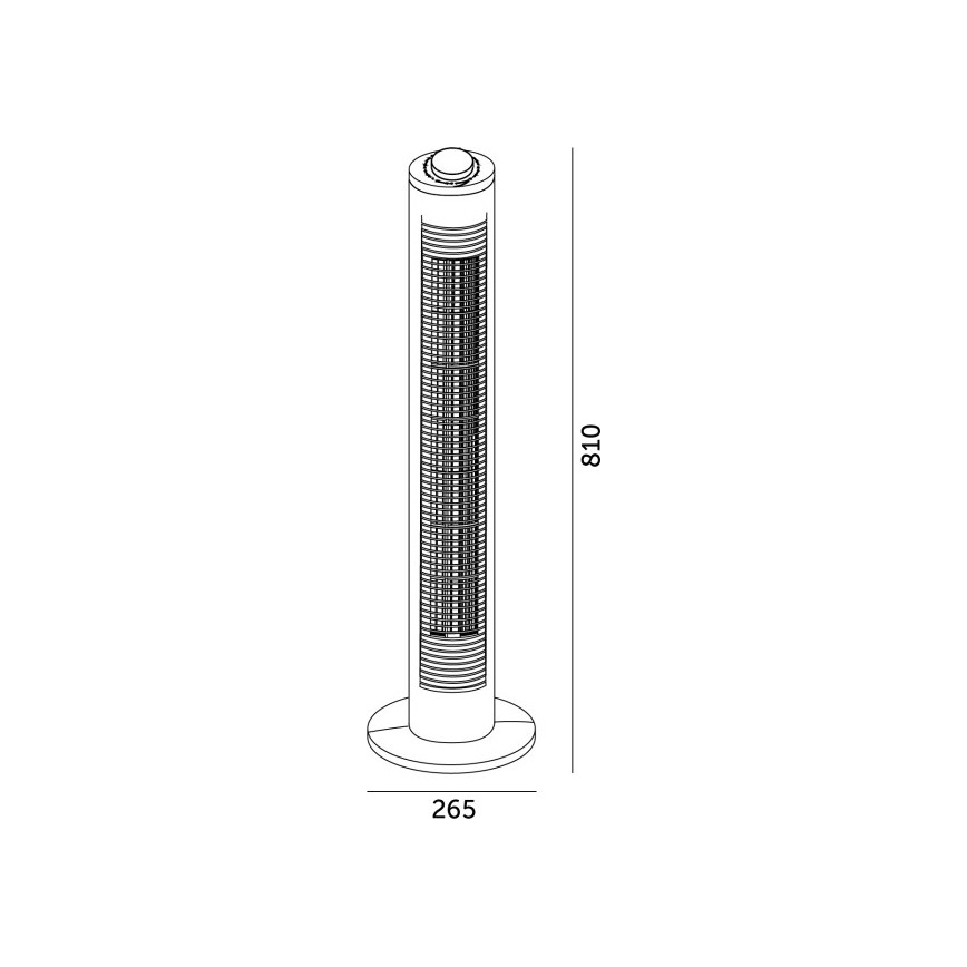 Stĺpový ventilátor VENLO 45W/230V 81 cm čierna
