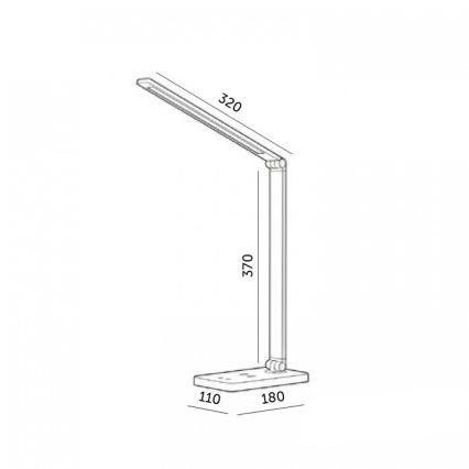 LED Stmievateľná stolová lampa s bezdrôtovým nabíjaním QI NOBLITE Q LED/7W/230V 3000/4000/6500K čierna