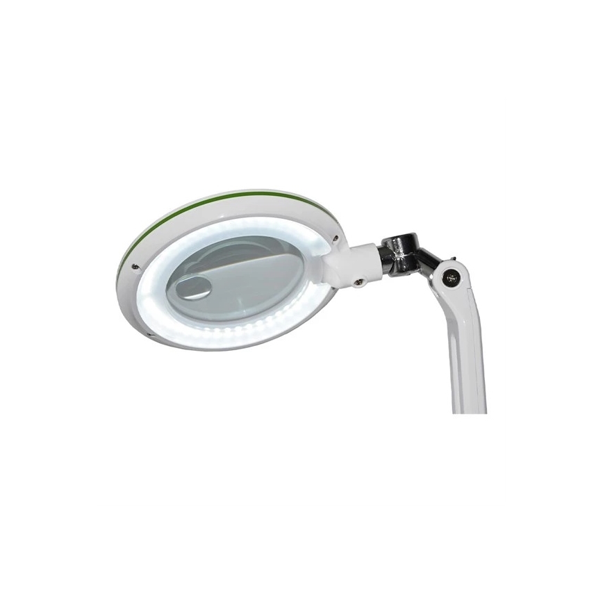 Stmievateľná LED stolová lampa s lupou, 7 W, 230 V, 6500 K, biela