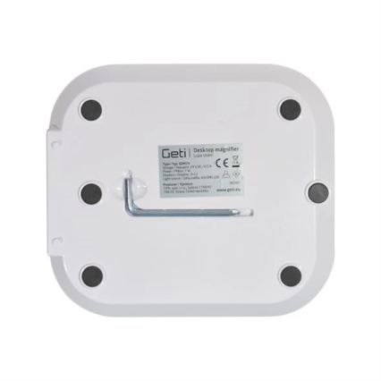Stmievateľná LED stolová lampa s lupou, 7 W, 230 V, 6500 K, biela