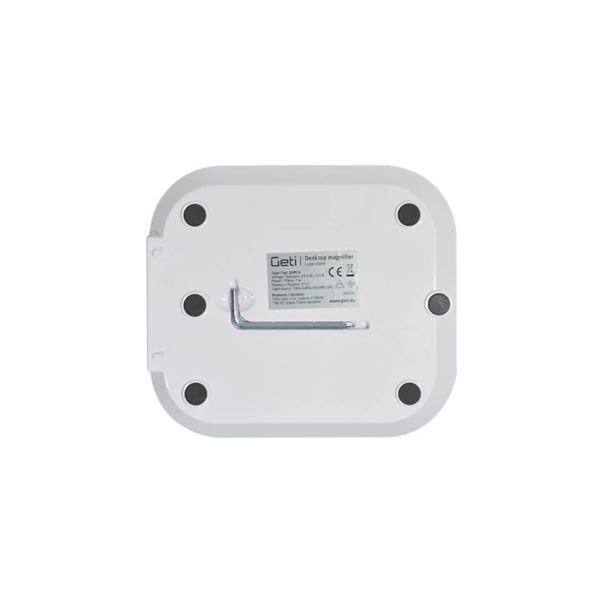 Stmievateľná LED stolová lampa s lupou, 7 W, 230 V, 6500 K, biela