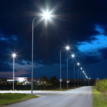 LED stmievateľné uličné svietidlo so senzorom súmraku a solárnym panelom LED/200W/20000 mAh 6500K IP65 šedé
