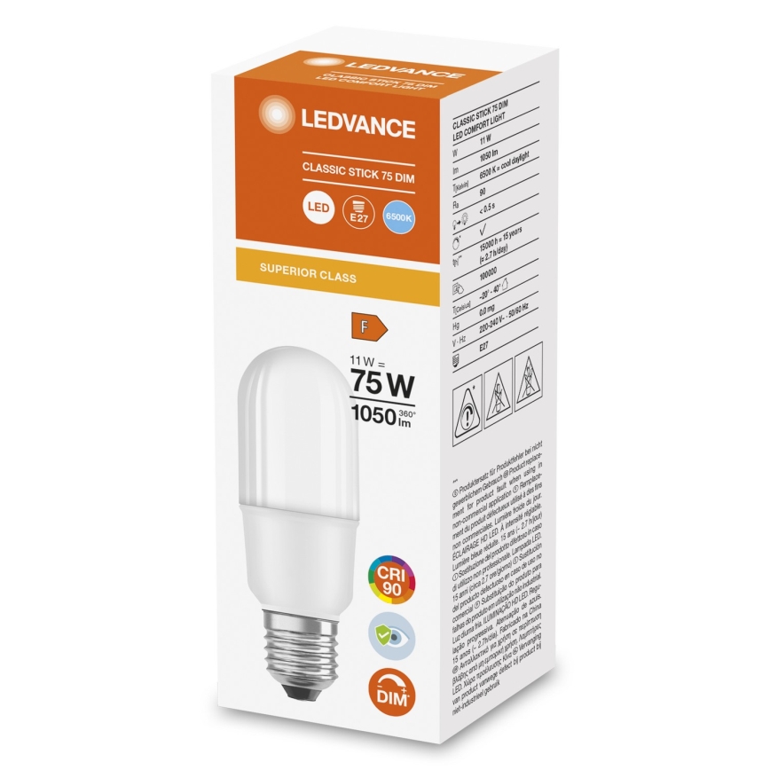 LED Stmievateľná žiarovka E27/11W/230V 6500K CRI 90 - Osram